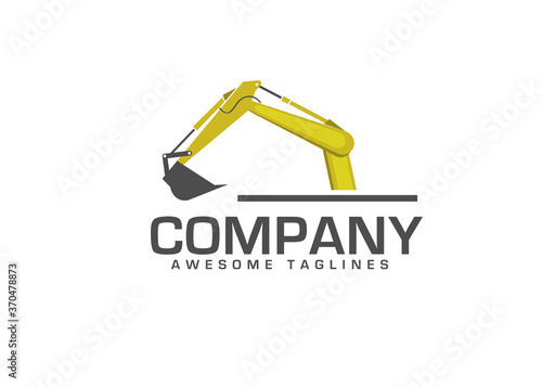 Excavators Construction machinery logo, Hydraulic mining excavator vector logo