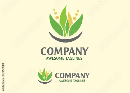 Abstract green leaf logo icon vector design