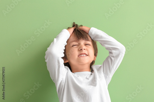 Little boy suffering from h...