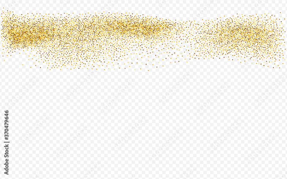 Gold Confetti Bright Transparent Background. 