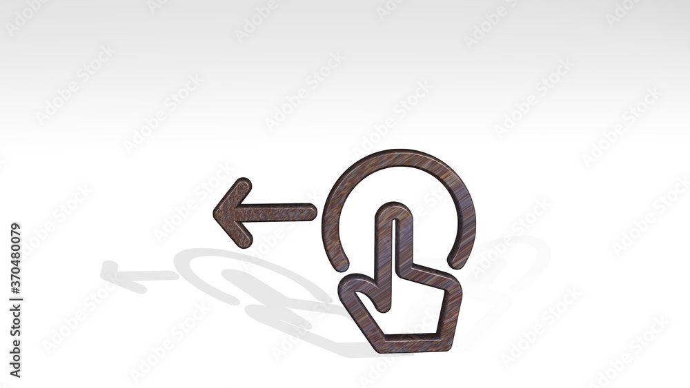 gesture tap swipe left 3D icon standing on the floor. 3D illustration. background and hand gesture tap swipe left 3D icon standing on the floor. 3D illustration. background and hand