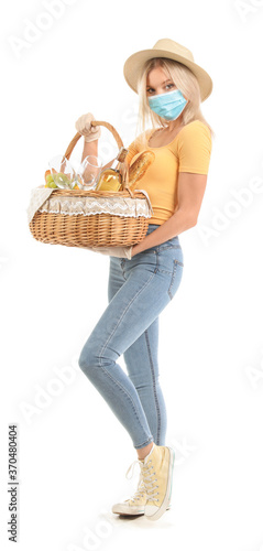 Young woman with protective...
