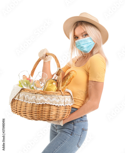 Young woman with protective...