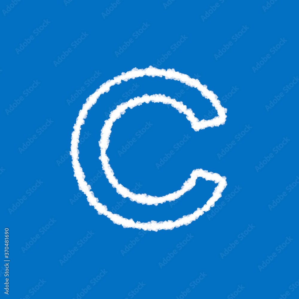 Naklejka premium Clouds in shape of the letter C. 3d illustration