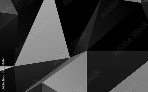 Dark Silver, Gray vector shining triangular background.