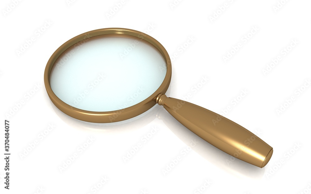 3D illustration of magnifier on white background 3D illustration of magnifier on white background