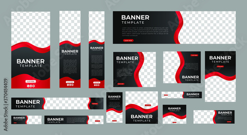 set of creative web banners of standard size with a place for photos. Vertical, horizontal and square template. vector illustration eps 10 © ahmad