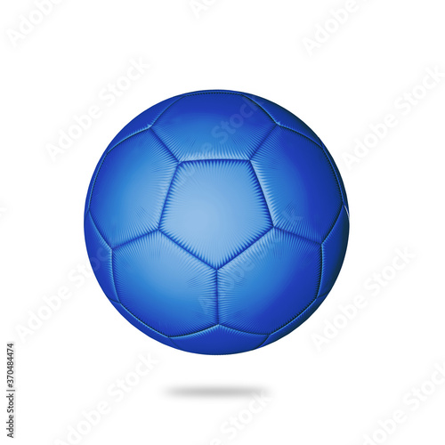 Blue Soccer ball 3d illustration. White background
