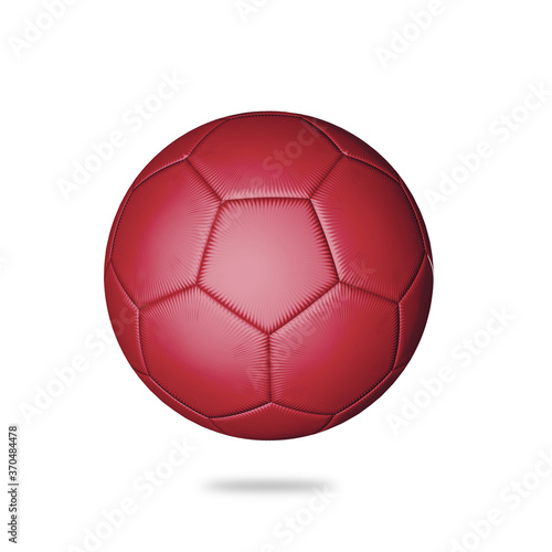 Yellow soccer ball 3d illustration. White background