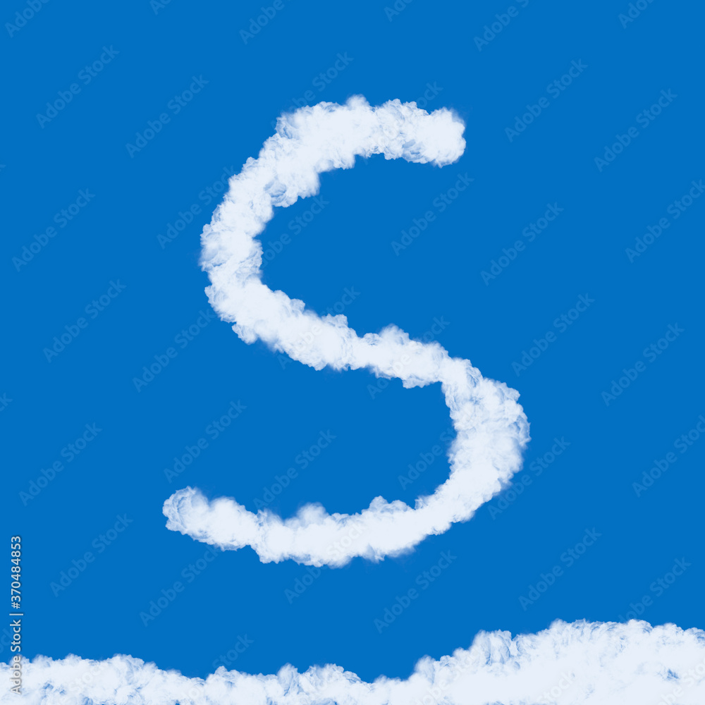 S cloud shape 3d illustration S cloud shape 3d illustration