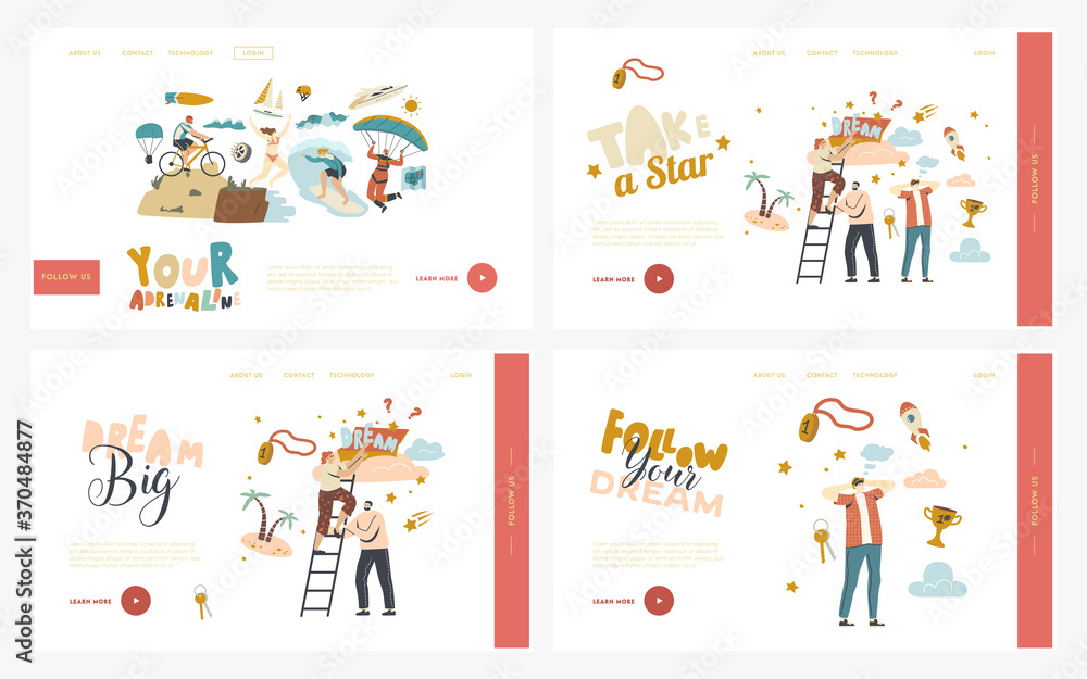 Fotografie Follow Dream Landing Page Template Set