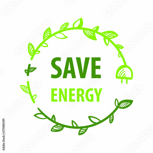 green leaf circle save energy logo eco sign symbol