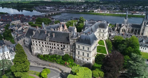 France, Loir et Cher, Loire Valley listed as World Heritage by UNESCO, Aerial view of Chateau de Blois. photo