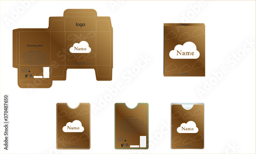 Packaging design, perfume luxury box design template and mock up box. Illustration vector.