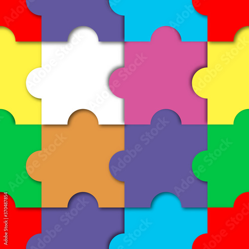 Seamless puzzle pattern, vector illustration.