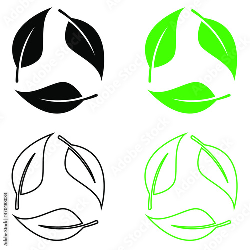 Biodegradable vector icon set. recyclable plastic free package illustration sign collection. 