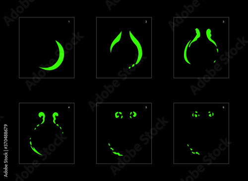 Smoke effect. liquid smoke animation sprite sheet. classic liquid smoke effect animation for game or cartoon or animation. vector style liquid animation effect 11719.