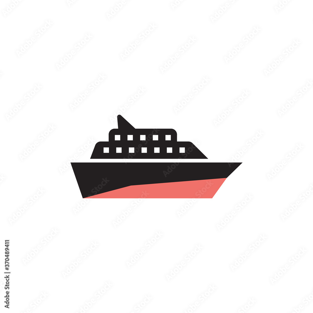 Cruise ship transportation icon design template vector