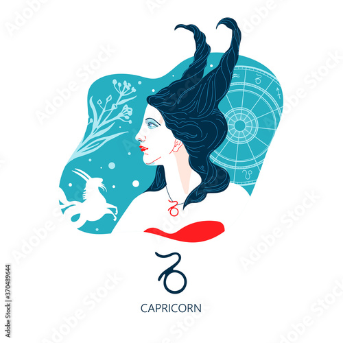 Capricorn zodiac sign. The symbol of the astrological horoscope.