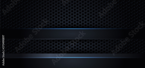 Blue carbon fiber texture background with panel light