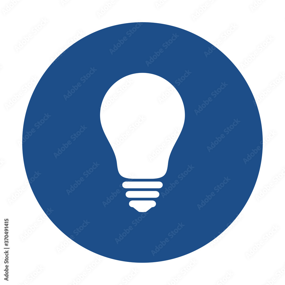 Blue round light bulb icon, button isolated on a white background. EPS10 vector file Blue round light bulb icon, button isolated on a white background. EPS10 vector file