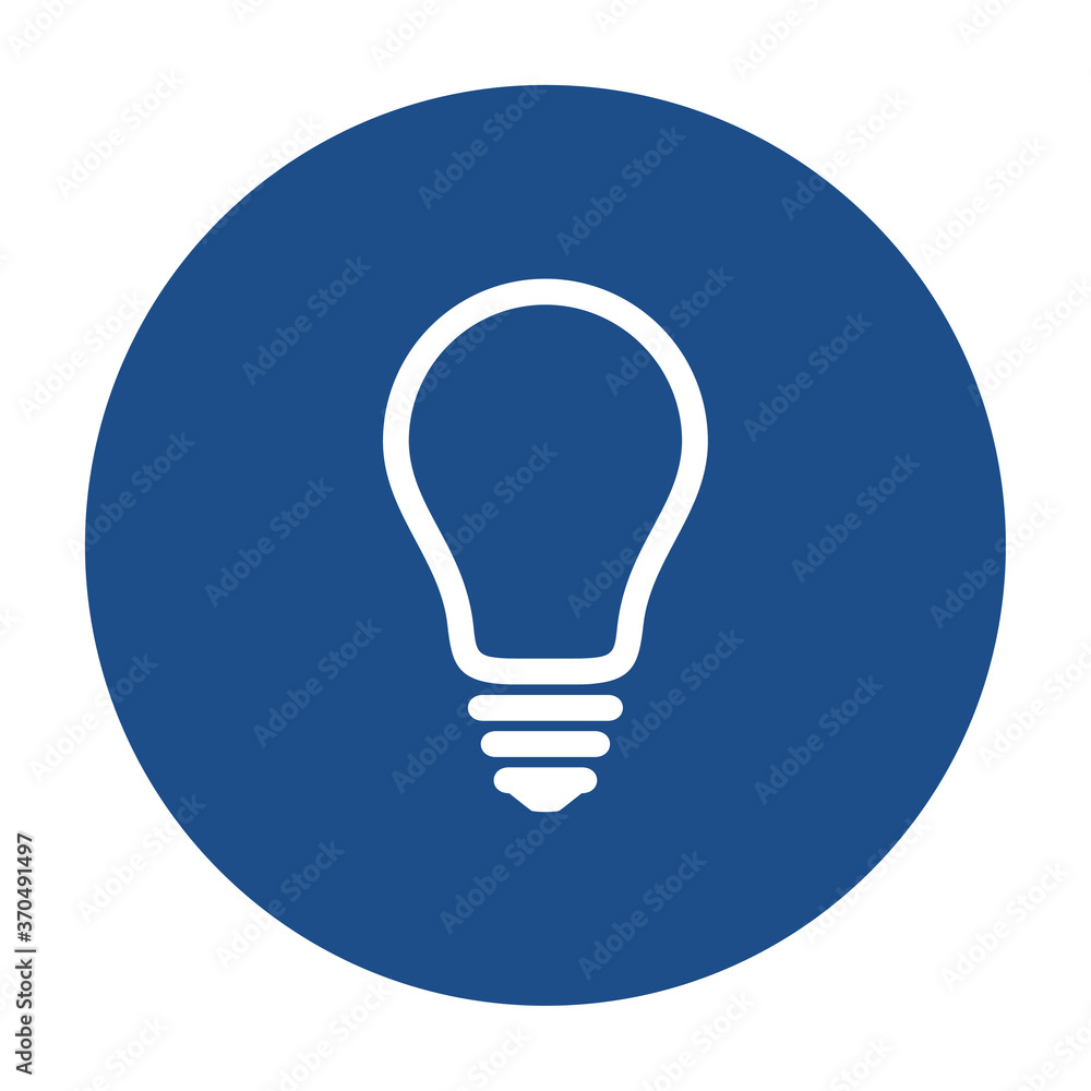 Blue round light bulb line icon, button isolated on a white background. EPS10 vector file Blue round light bulb line icon, button isolated on a white background. EPS10 vector file
