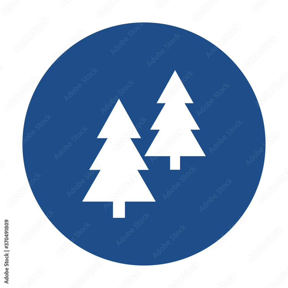 Blue round coniferous trees icon, button isolated on a white background. EPS10 vector file Blue round coniferous trees icon, button isolated on a white background. EPS10 vector file