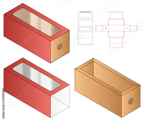 Box packaging die cut template design. 3d mock-up