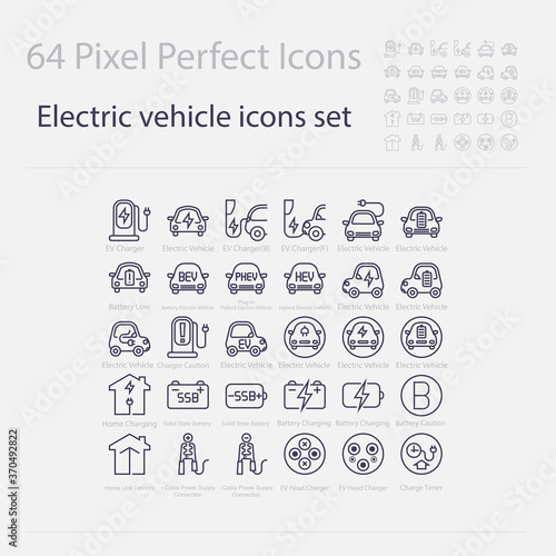 Battery Electric Vehicle Icon.(BEV,EV).Electric car.Charger station.Battery power plug.