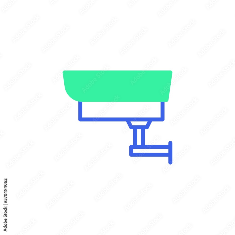 CCTV camera icon vector, filled flat sign, Security surveillance camera bicolor pictogram, green and blue colors. Symbol, logo illustration CCTV camera icon vector, filled flat sign, Security surveillance camera bicolor pictogram, green and blue colors. Symbol, logo illustration