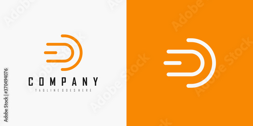 Abstract Initial Letter O Logo. Orange Circular Rounded Lines Striped Style isolated on Double Background. Usable for Business and Technology Logos. Flat Vector Logo Design Template Element