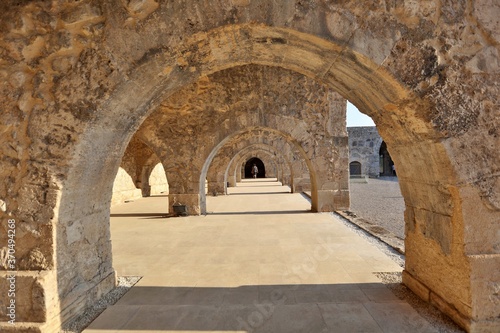 Kırkgoz Caravanserai is located on the Antalya-Burdur road. The caravanserai was built in the 13th century during the Anatolian Seljuk period. Antalya, Turkey.