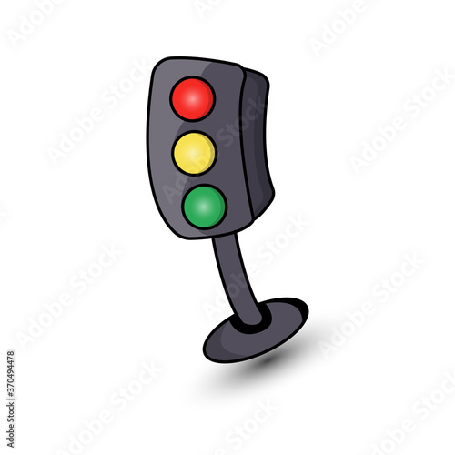 Traffic light character cartoon. Design template vector