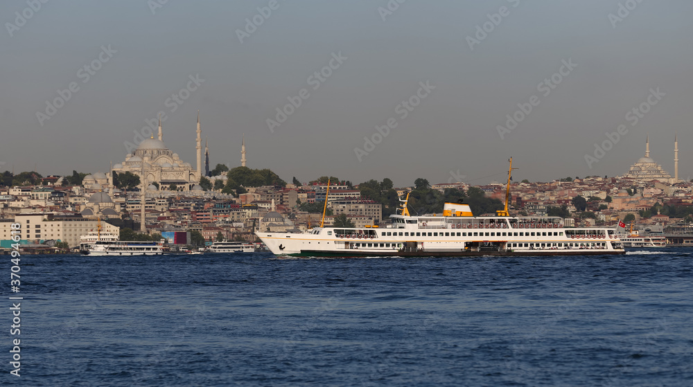 Ferry in Bosphorus Strait, Istanbul, Turkey