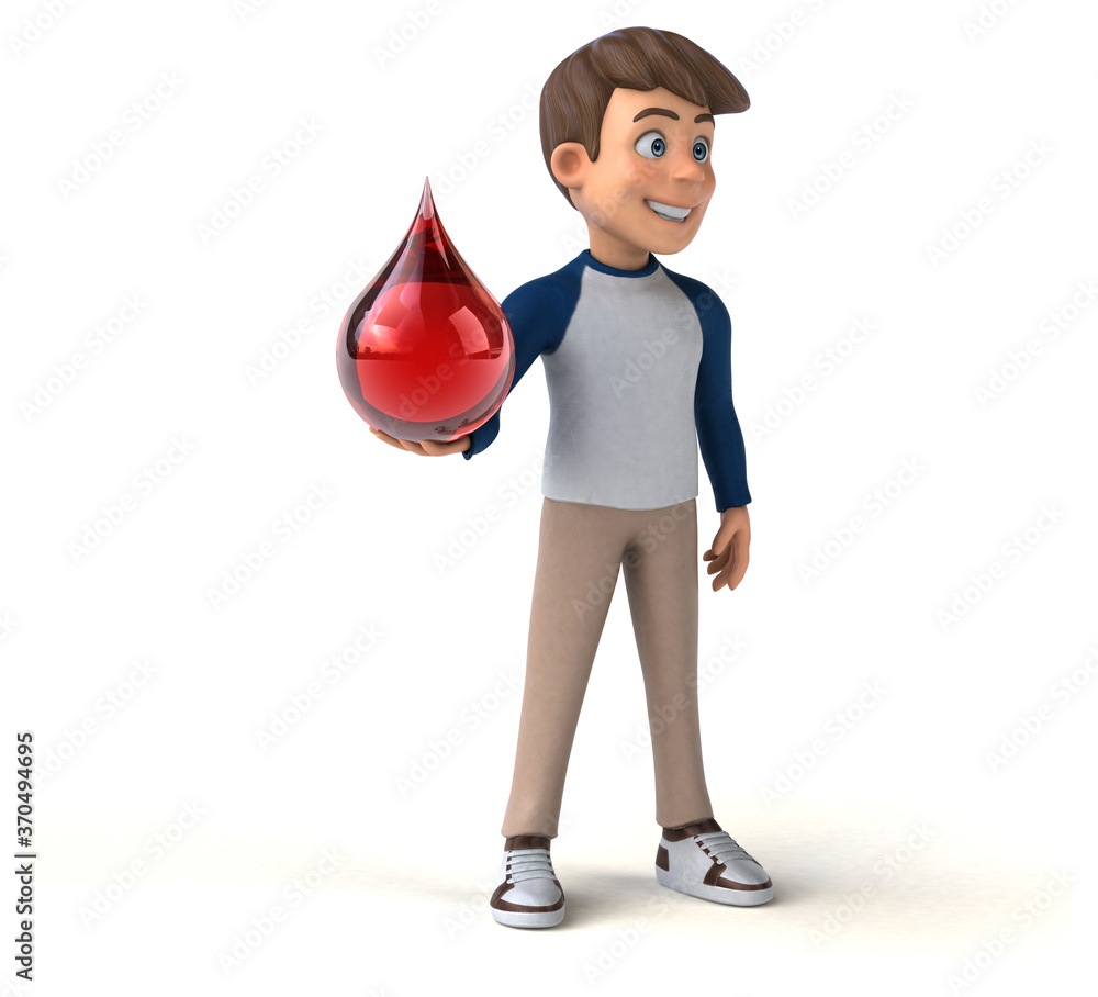 3D cartoon character fun teenager