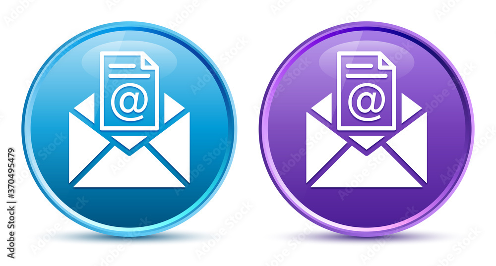 Newsletter email icon sleek soft round button set illustration Newsletter email icon sleek soft round button set illustration