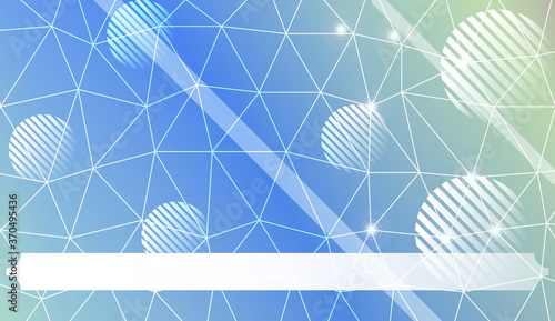 Decorative background with triangles, line, circle, space for text. Bright background for poster, banner, flyer. Vector illustration. Creative gradient color.