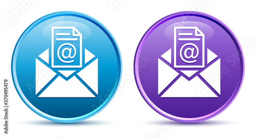 Quadro em tela Newsletter email icon sleek soft round button set illustration