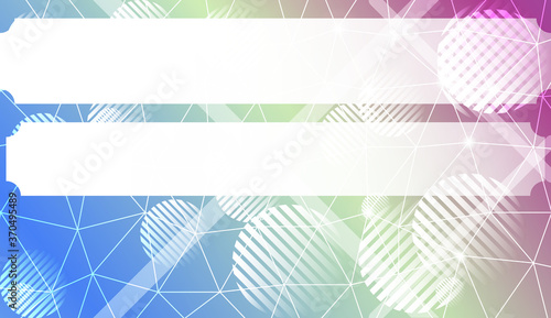 Decorative background with triangles, line, circle, space for text. Bright background for poster, banner, flyer. Vector illustration. Creative gradient color.