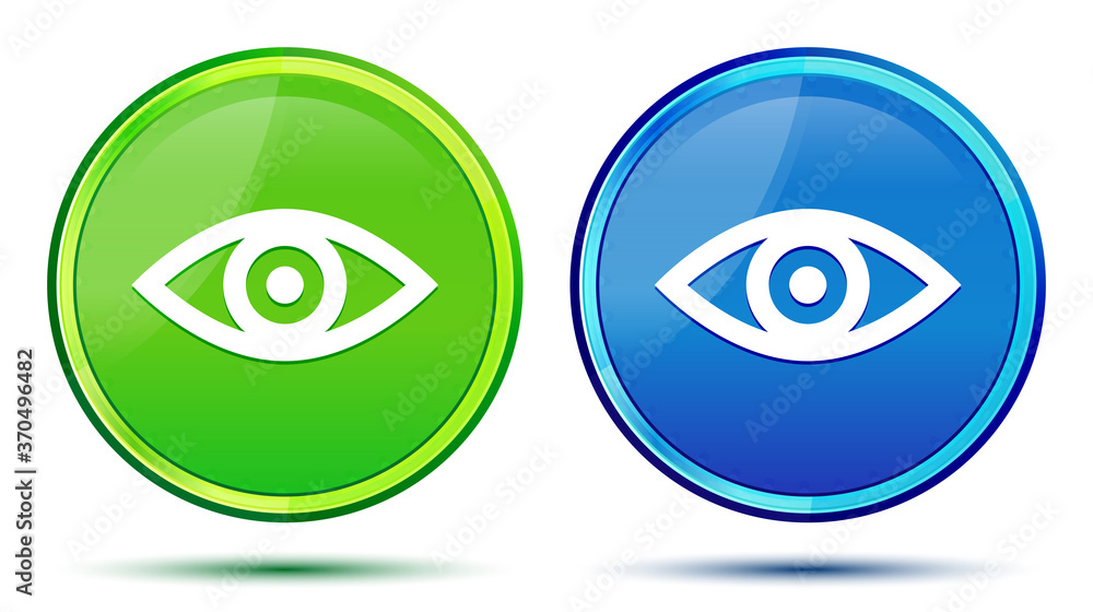 Eye icon creative natural round button set illustration Eye icon creative natural round button set illustration