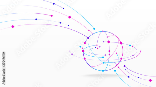 Futuristic globe data network elements abstract background