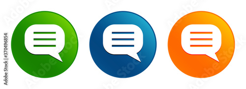 Comment icon liquid design round button set illustration