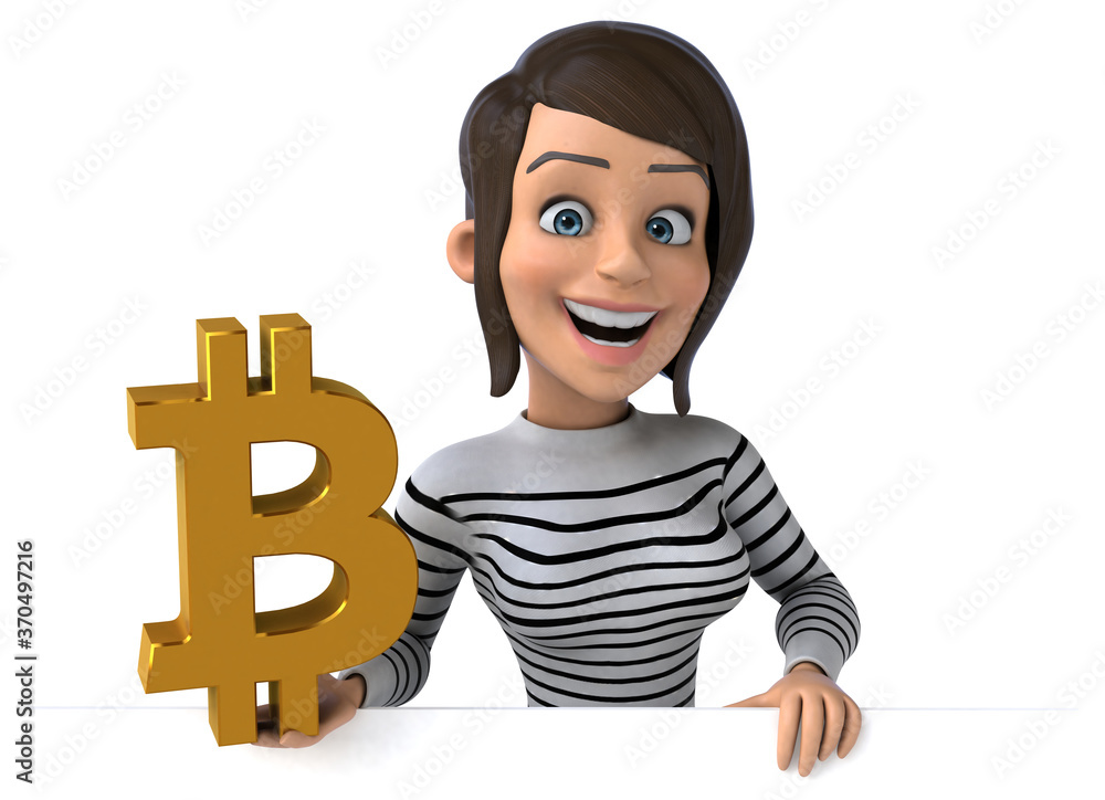 Fun 3D cartoon casual character woman Fun 3D cartoon casual character woman