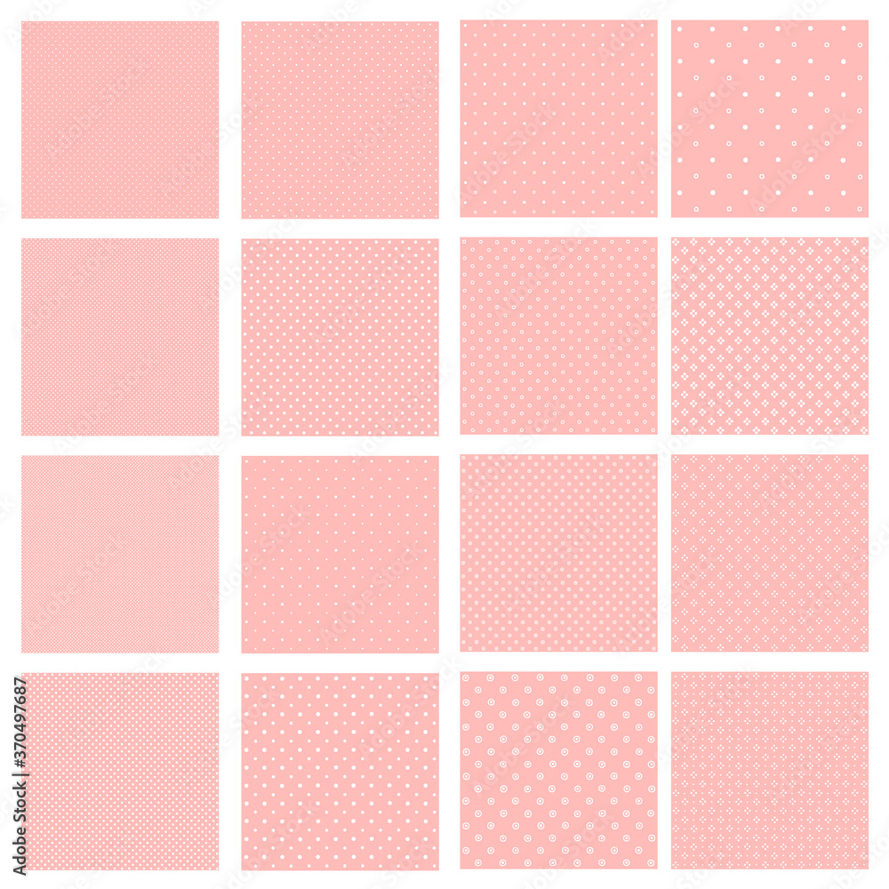 Fototapeta premium Collection of material of the dot which is uneven in seamlessness,