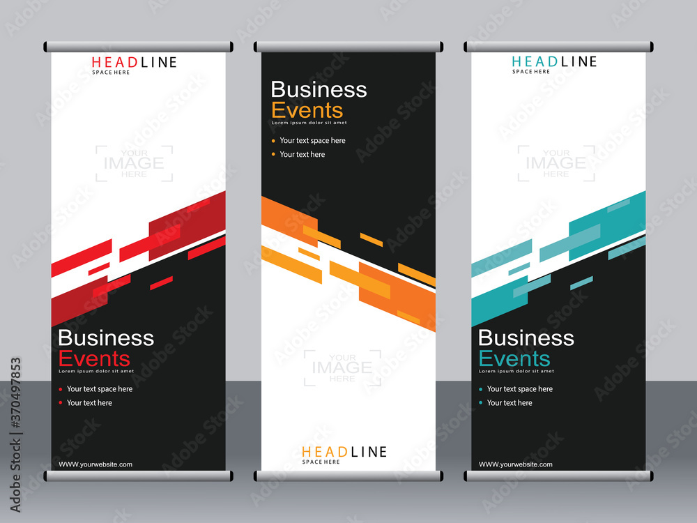 Business banner roll up set,standee banner template,Modern banner.