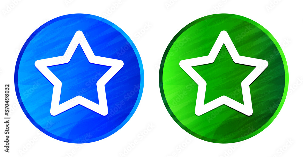 Star icon grunge texture round button set illustration Star icon grunge texture round button set illustration