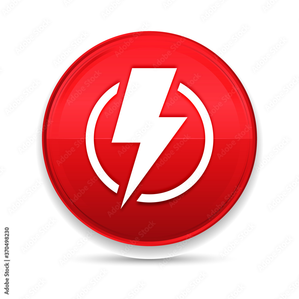 Lightning bolt icon shiny luxury design red button vector Lightning bolt icon shiny luxury design red button vector