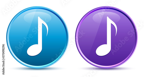 Vászonkép Musical note icon sleek soft round button set illustration