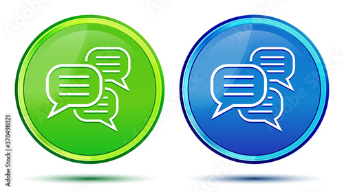 Comments icon creative natural round button set illustration