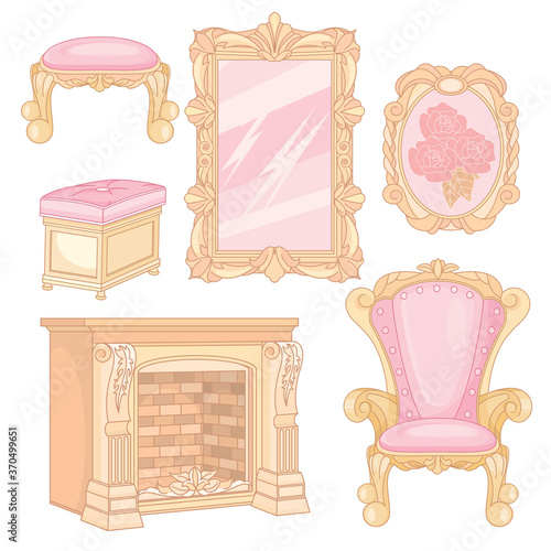 Set living room interior furniture collection